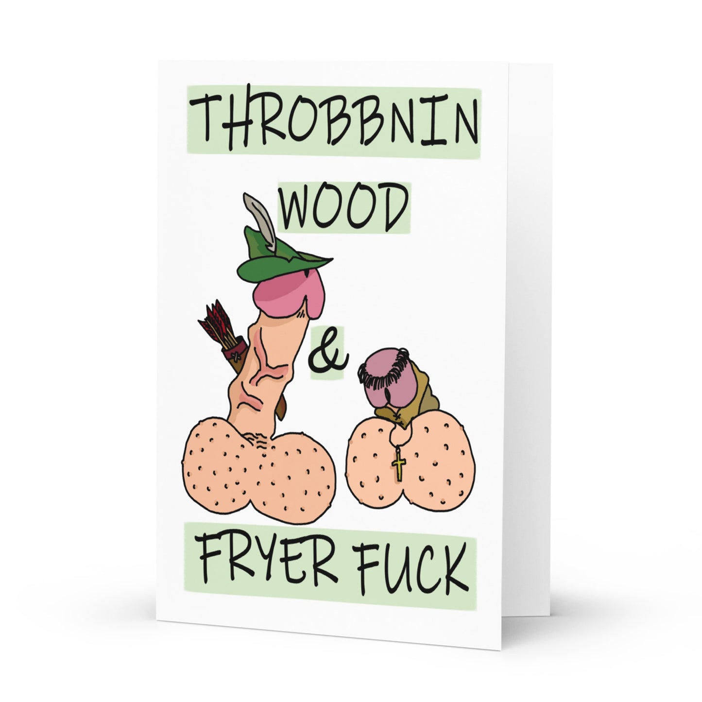 Throbbin Wood & Fryer F*** Greetings Card