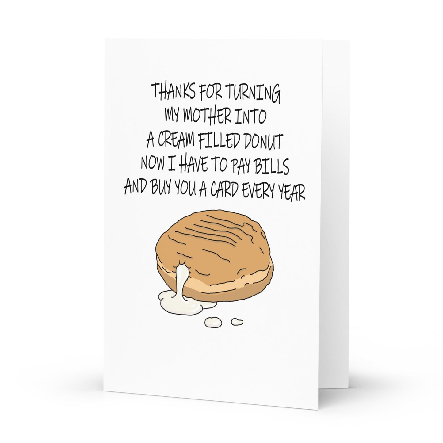 Cream Filled Donut Greetings Card