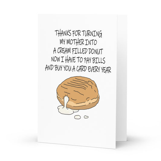 Cream Filled Donut Greetings Card