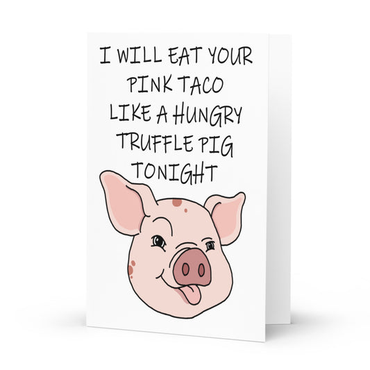 Truffle Pig Greetings Card